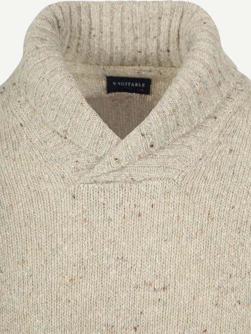 Trui shawl tweed eco wool ecru