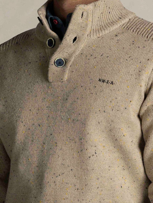 Pullover mocker conor melange warm beige
