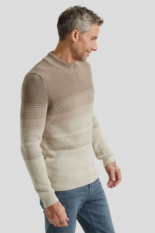 Trui knitted streep beige