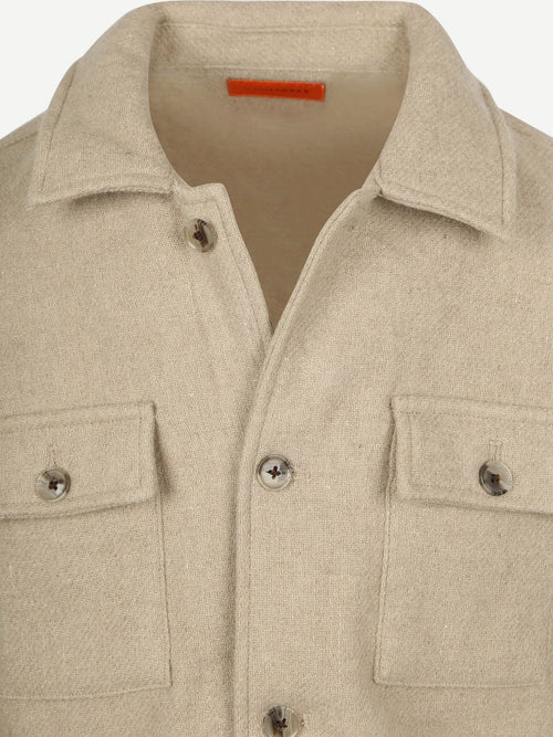 Overshirt wool blend beige