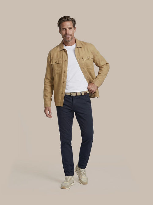 Linnen overshirt beige