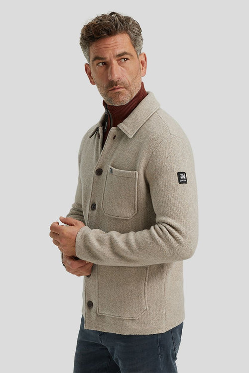 Overshirt button beige