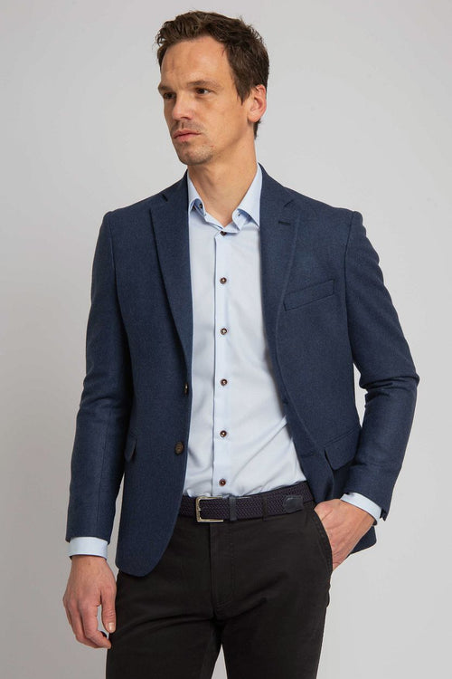 Tweed colbert mid blauw