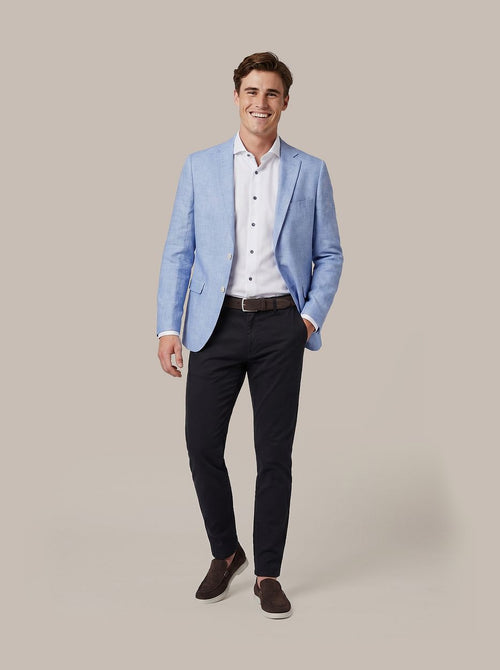 Blazer linnen panama lichtblauw