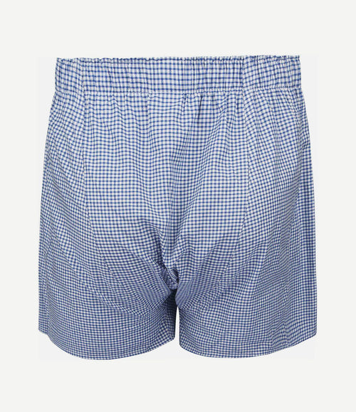 Boxershort dobby ruit blauw