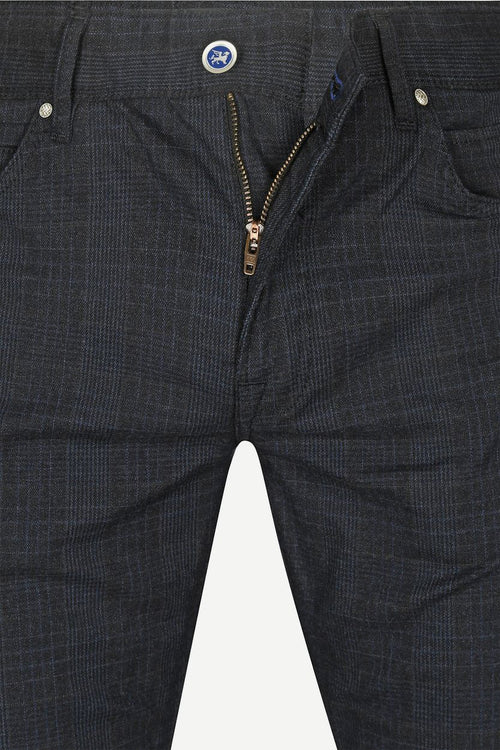 V7 rider broek ruit donkerblauw