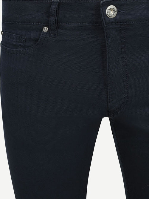 Broek 5-pocket johnson waffle donkerblauw