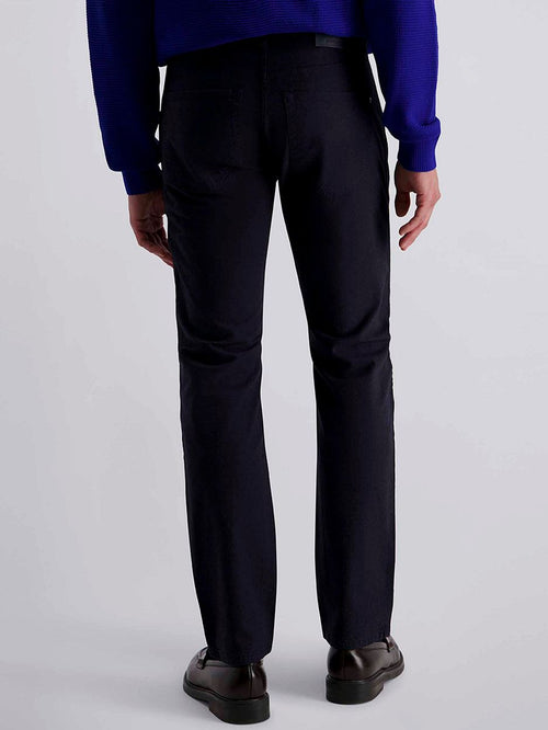 Broek Lyon tapered print donkerblauw