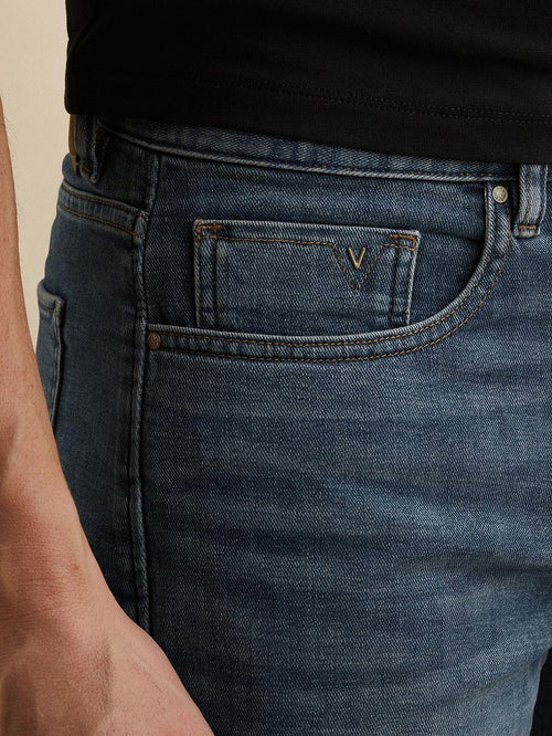 V40 rider denim short blauw