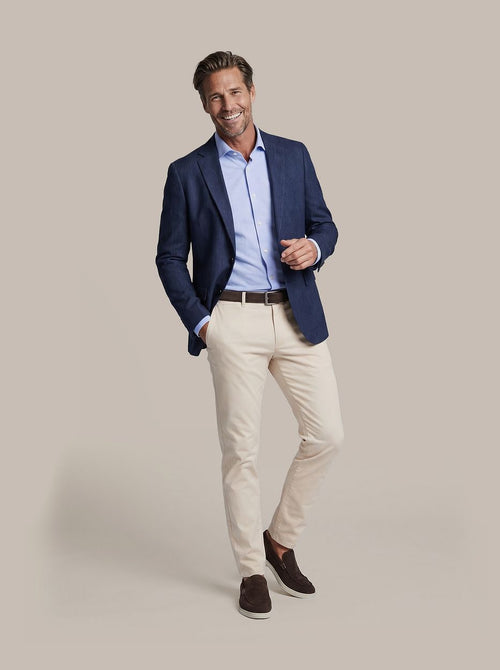 Blazer linen twill donkerblauw