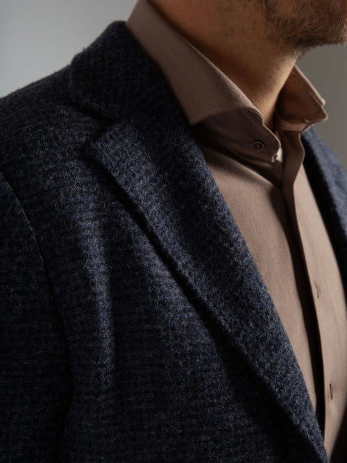 Knitted colbert unlined donkerblauw