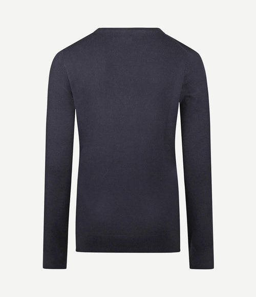 Damestrui cotton cashmere v-hals donkerblauw