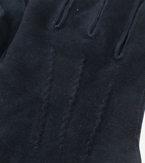 Suede handschoen donkerblauw