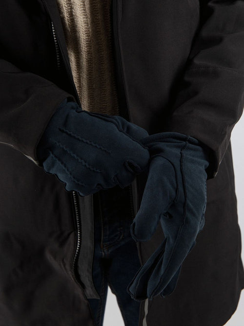 Suitable suede handschoen donkerblauw