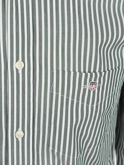 Gant casual overhemd streep groen | Regular-fit