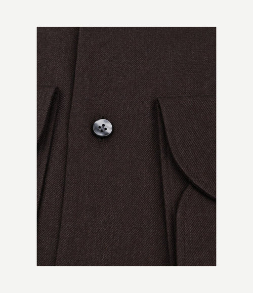 Overhemd brushed twill bruin