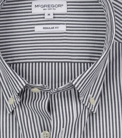 Overhemd poplin streep donkerblauw