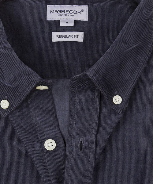 Overhemd corduroy donkerblauw
