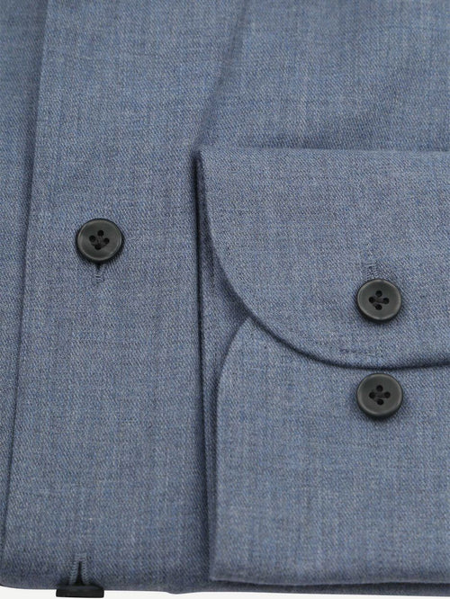 Profuomo overhemd peached twill flanel blauw | Slim-fit