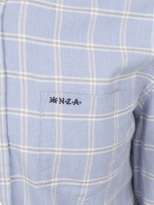 NZA shirt armando flanel ruit blauw | Regular-fit