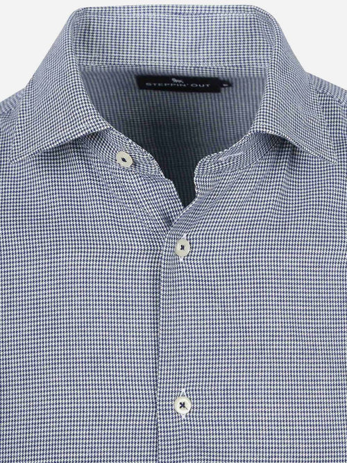 Overhemd flanel pepita blauw
