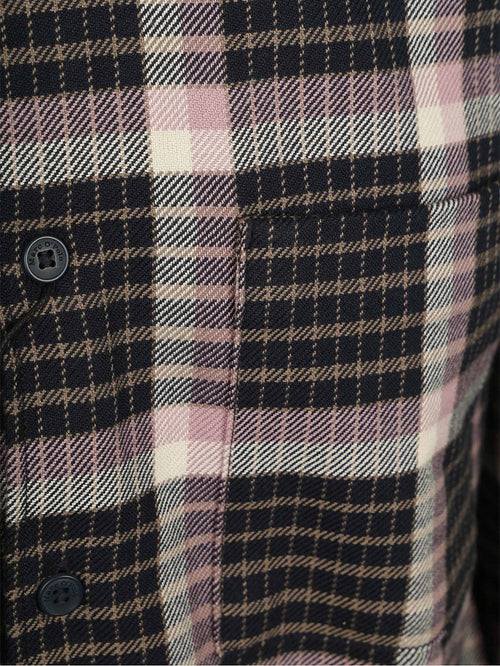 Overhemd ruiten donkerblauw mauve