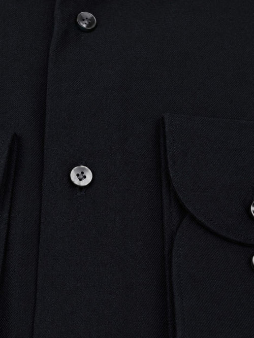 Overhemd brushed twill donkerblauw