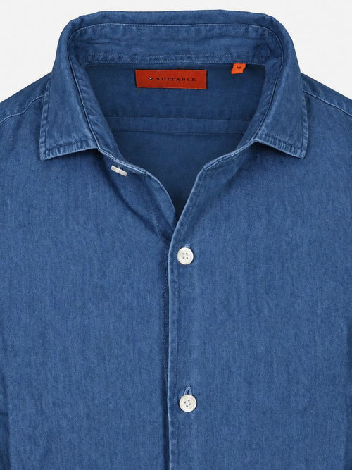 Overhemd denim blauw