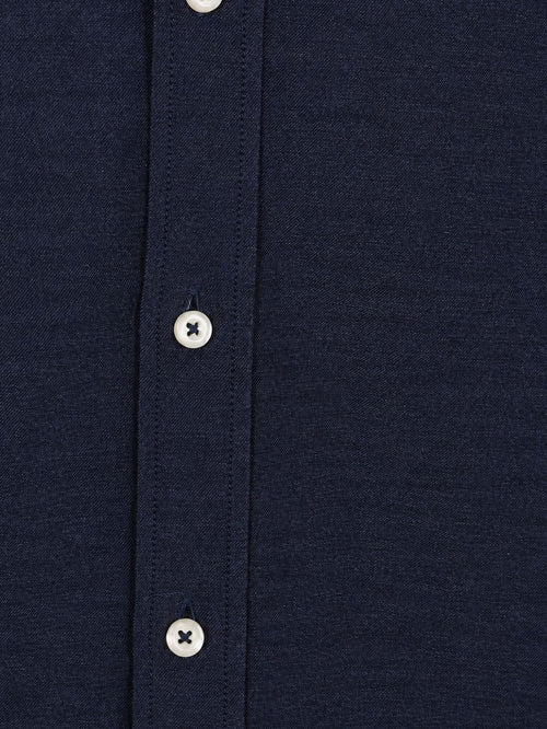 Overhemd twill donkerblauw