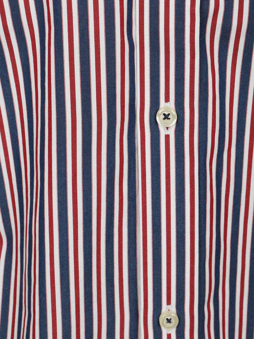 Overhemd streep donkerblauw rood