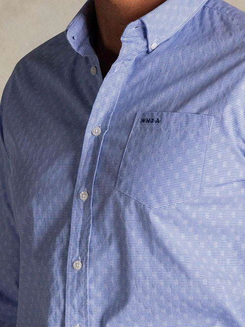 Shirt tuki jacquard print blauw