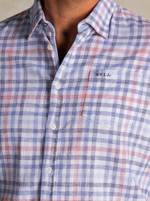 Shirt picton linnen blend ruit multicolour