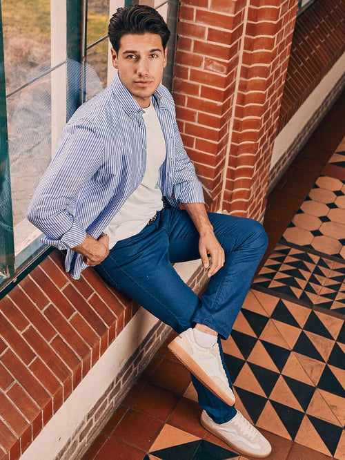 Overhemd big stripe blauw