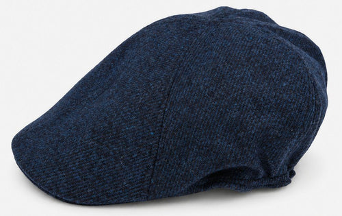 Flat cap wool twill donkerblauw