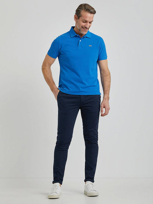 Piqué polo kobaltblauw