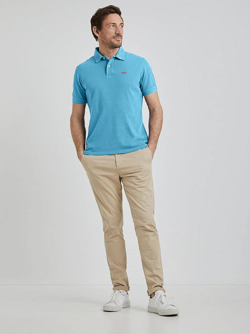 Piqué polo sea blauw