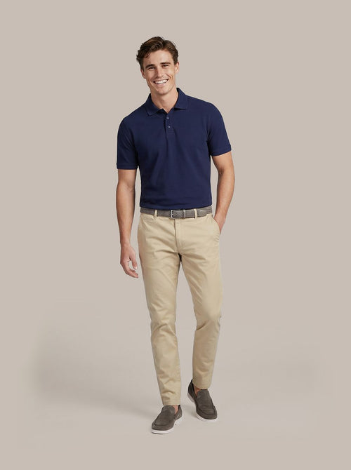 Respect polo tiger donkerblauw