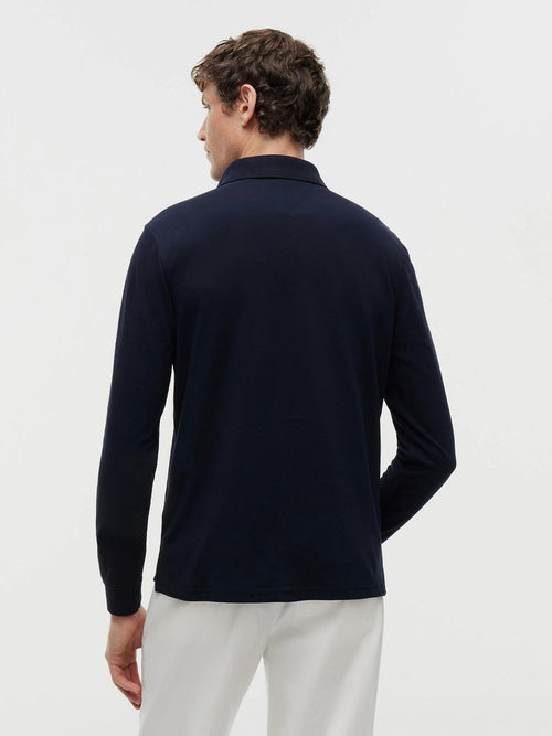 Poloshirt long sleeve donkerblauw