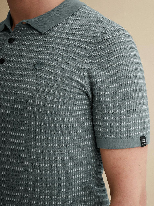 Knitted poloshirt arona blauw