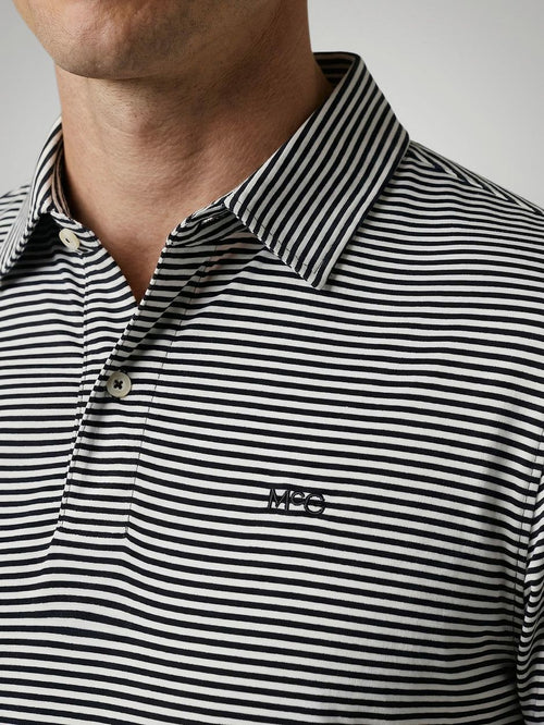 Jersey polo stripe donkerblauw