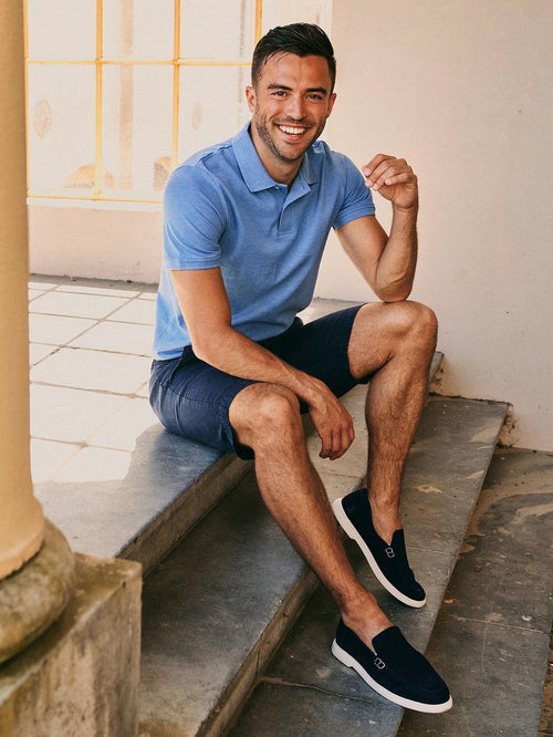 Polo mel pique mid blue