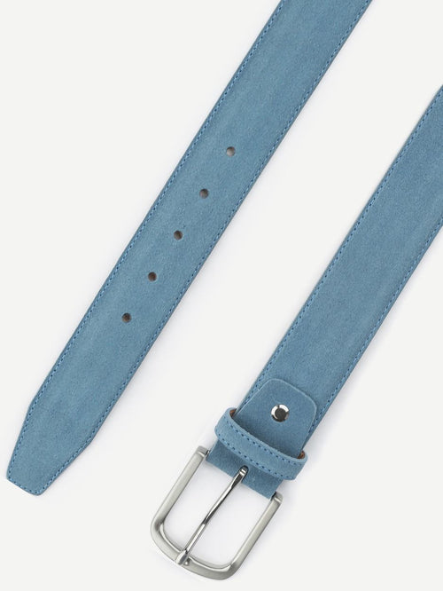 Riem suède leer blauw