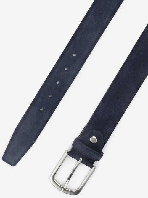 Riem suède leer donkerblauw