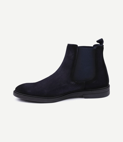 Chelsea boot suede donkerblauw