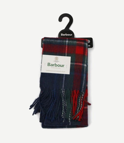 Sjaal tartan wool cashmere donkerblauw