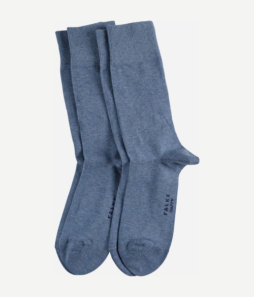 Happy sokken 2 paar blauw melange