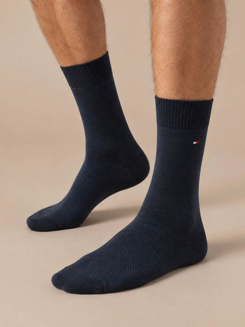 (2-pack) sokken birdseye blauw 001