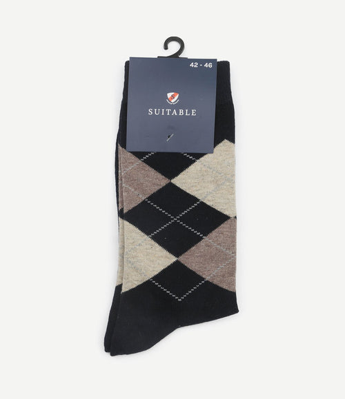 Sokken argyle donkerblauw