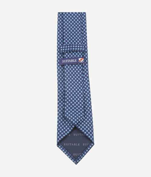 Stropdas zijde dessin donkerblauw
