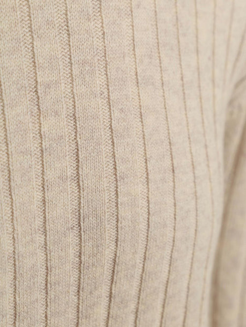 Profuomo pullover rib wol blend sand